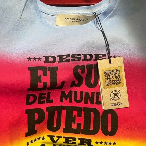 Golden Goose Ania tye dye El Sur del Mundo T Shirt Small NWT. - Picture 4 of 16